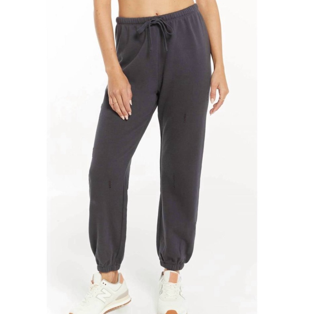 Z Supply Aria Distressed Jogger- Washed Black